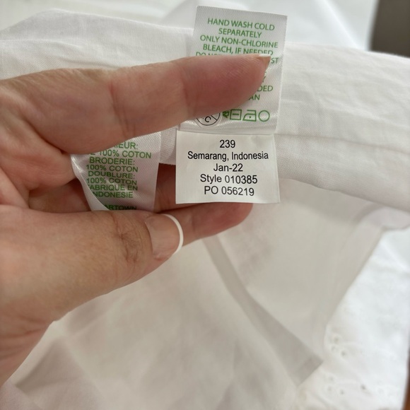 {Lilly Pulitzer} Emie White Eyelet Babydoll Dress, Size 12 - Picture 9 of 10